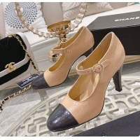 Luxury Chanel Open Shoes Shiny Goatskin Fashion In Beige 7.5cm 60702709