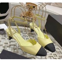 Stylish Chanel Sling Back Yellow 5cm 60702724