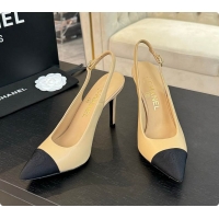 Top Grade Chanel Slingback High Heels Yellow 60702802