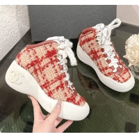 Most Popular Chanel Mittens Lambskin Mixed Fibers Red 60702804