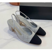 Pretty Style Chanel Slingbacks High Pump Grey 60702901