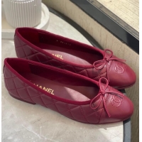 Grade Design Chanel Lambskin Ballet Flats G26250 Dark Red 2026