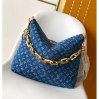 Promotional Louis Vuitton Monogram Denim Coussin Hobo Bag MM M13390 Blue