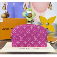 Top Quality Louis Vuitton Monogram Denim Pochette Cosmetique PM M24317 Fuschia 2026