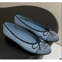 Charming Chanel CC Logo Blue Denim Ballets Flat 60703004