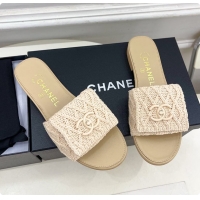 Perfect Chanel Flat Mule Natural Raffia 60703004