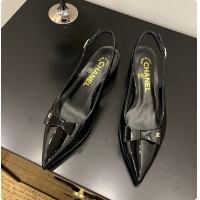 Unique Style Chanel Patent Leather Slingback Flats 60703009