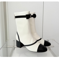 Top Design Chanel Low-cut Boots Sheepskin White 60703103