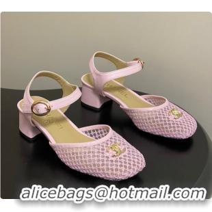 Buy Luxury Chanel Slingbacks Mesh & Goatskin Pink 6080104