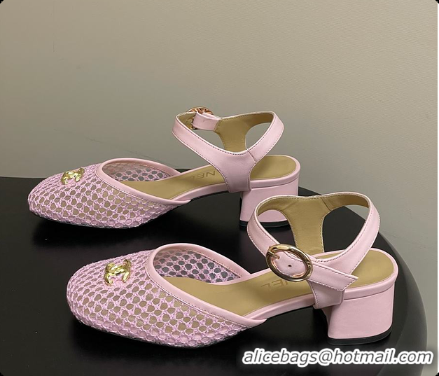 Buy Luxury Chanel Slingbacks Mesh & Goatskin Pink 6080104