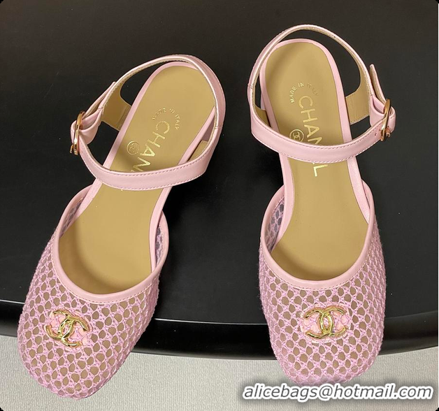Buy Luxury Chanel Slingbacks Mesh & Goatskin Pink 6080104
