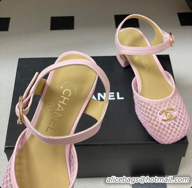 Buy Luxury Chanel Slingbacks Mesh & Goatskin Pink 6080104