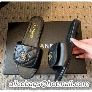 Discount Chanel Mules Shiny Calfskin Black 6080106