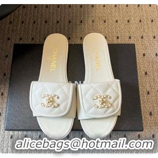 Purchase Chanel Mules Shiny Calfskin White 6080106