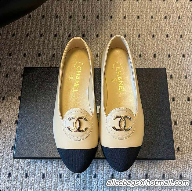 Low Price Chanel Moccasins Calfskin & Grosgrain Beige & Black 6080107