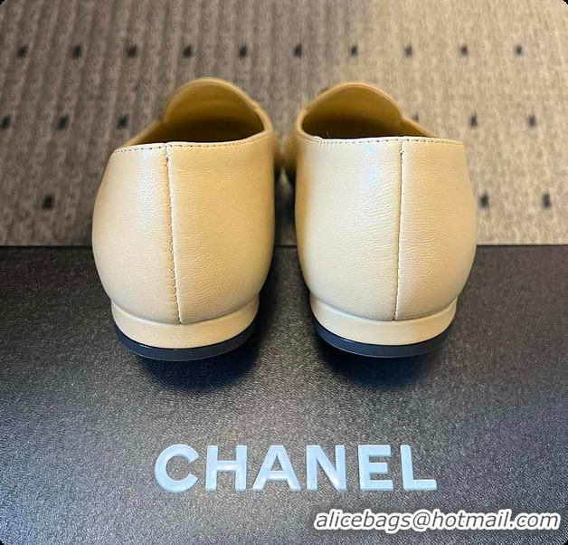 Low Price Chanel Moccasins Calfskin & Grosgrain Beige & Black 6080107
