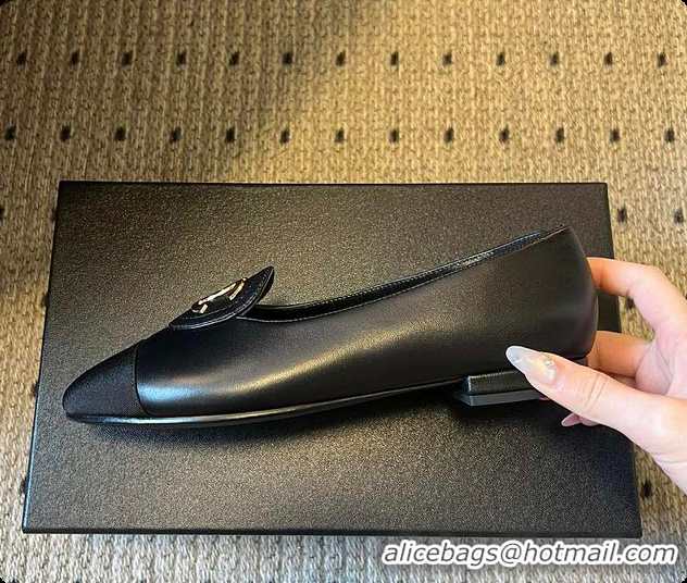 Buy Discount Chanel Moccasins Calfskin & Grosgrain Black 6080107