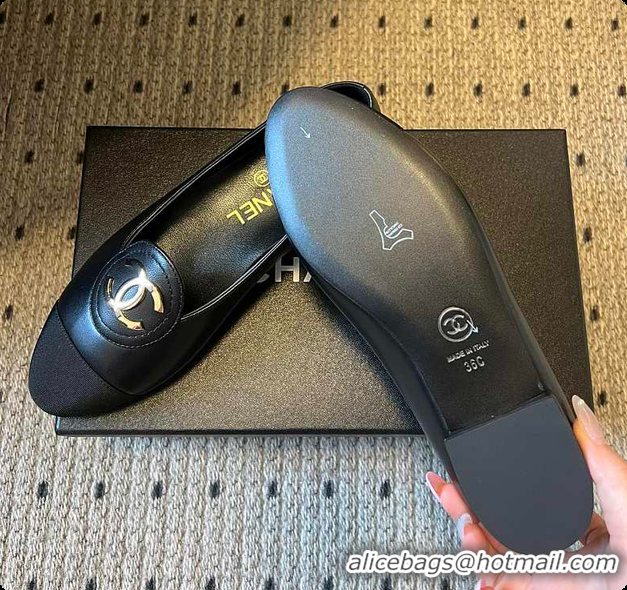 Buy Discount Chanel Moccasins Calfskin & Grosgrain Black 6080107