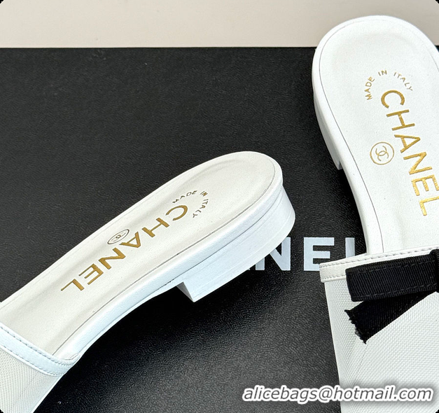 Good Looking Chanel Mules Mesh White & Black 6080108