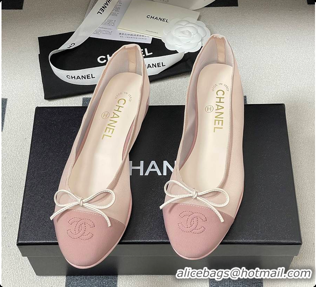 Popular Style Chanel Ballet flats Mesh & Grosgrain Pink 6080111