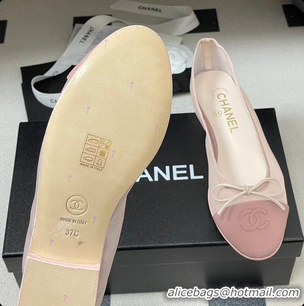 Popular Style Chanel Ballet flats Mesh & Grosgrain Pink 6080111