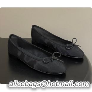 Pretty Style Chanel Ballet flats Mesh & Grosgrain Black 6080111