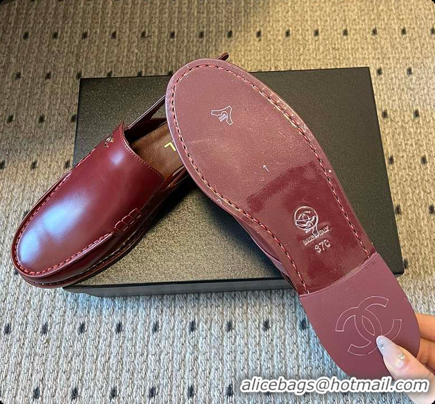 Charming Chanel Slingbacks Shiny Calfskin Burgundy 6080112