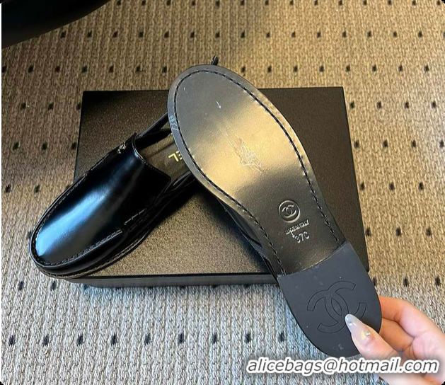 Grade Quality Chanel Slingbacks Shiny Calfskin Black 6080112