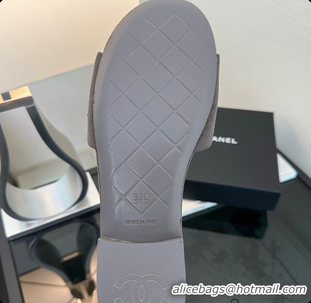 Luxury Chanel Mules Cotton Dark Grey 6080113