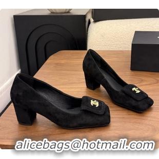 Duplicate Chanel Pumps Suede calfskin, black 6080115