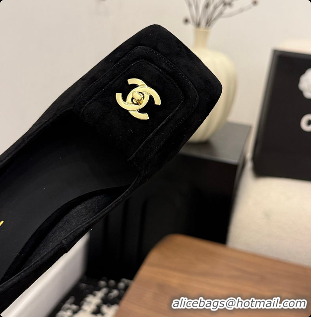 Duplicate Chanel Pumps Suede calfskin, black 6080115