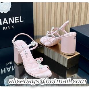 Low Cost Chanel Sandals Sheepskin Light Pink 95mm 6080203