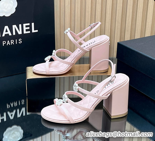 Low Cost Chanel Sandals Sheepskin Light Pink 95mm 6080203