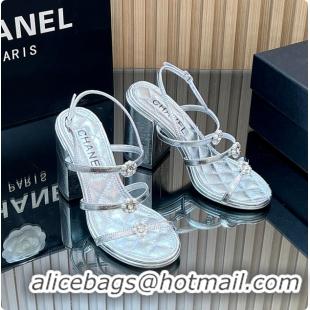 Good Looking Chanel Sandals Sheepskin with a metallic sheen Silver 95mm 6080203