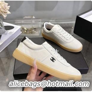 Best Price Chanel Sneakers Suede calfskin & calfskin, white & black 6080206