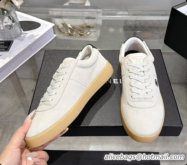 Best Price Chanel Sneakers Suede calfskin & calfskin, white & black 6080206
