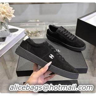 Charming Chanel Sneakers Suede calfskin & calfskin, Black & White 6080206