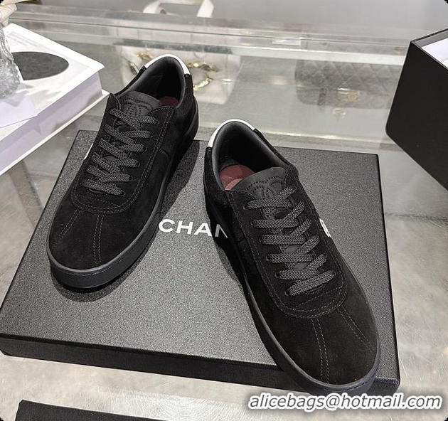 Charming Chanel Sneakers Suede calfskin & calfskin, Black & White 6080206
