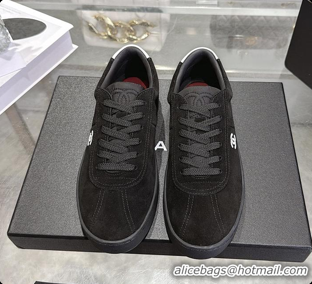 Charming Chanel Sneakers Suede calfskin & calfskin, Black & White 6080206