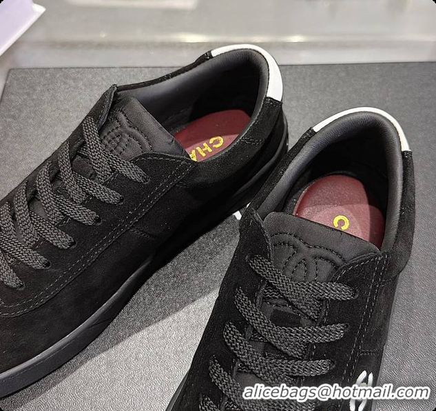 Charming Chanel Sneakers Suede calfskin & calfskin, Black & White 6080206