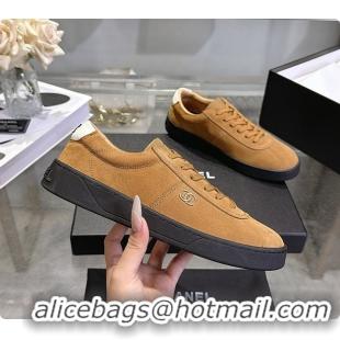Pretty Style Chanel Sneakers Suede calfskin & calfskin, Brown & Black 6080206