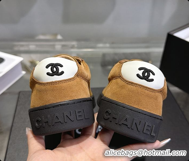 Pretty Style Chanel Sneakers Suede calfskin & calfskin, Brown & Black 6080206