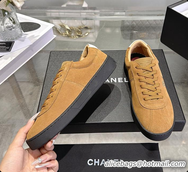 Pretty Style Chanel Sneakers Suede calfskin & calfskin, Brown & Black 6080206