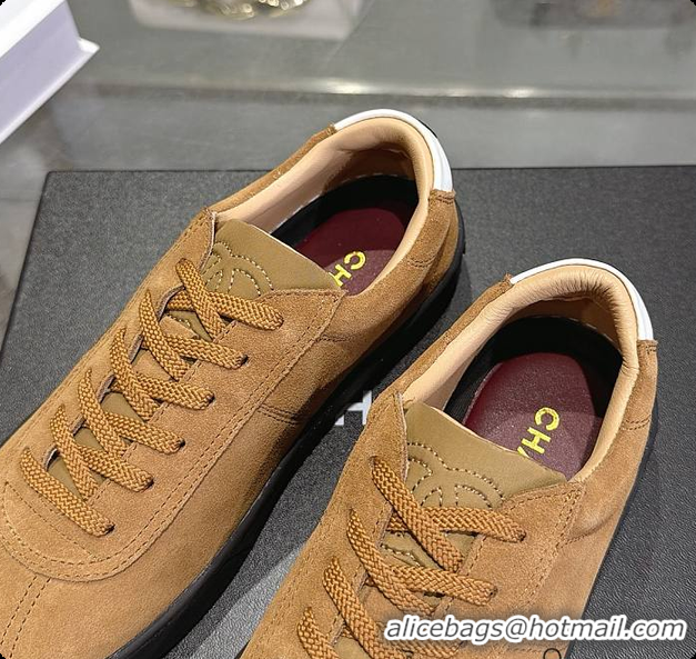 Pretty Style Chanel Sneakers Suede calfskin & calfskin, Brown & Black 6080206