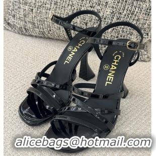 Pretty Style Chanel Sandals Patent calfskin, black 6080211