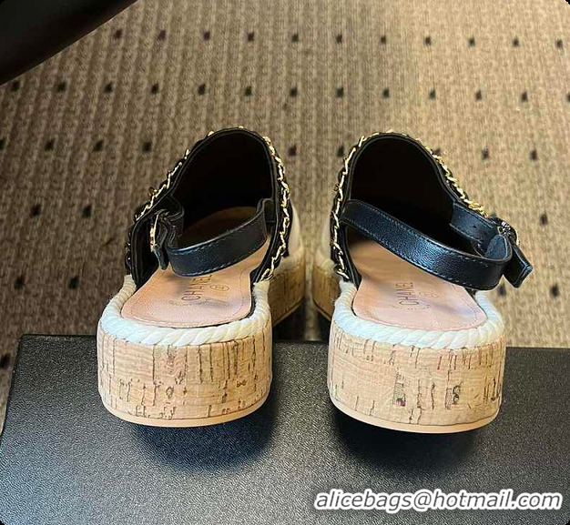 Sumptuous Chanel Slingback Espadrilles White & Black 6080213