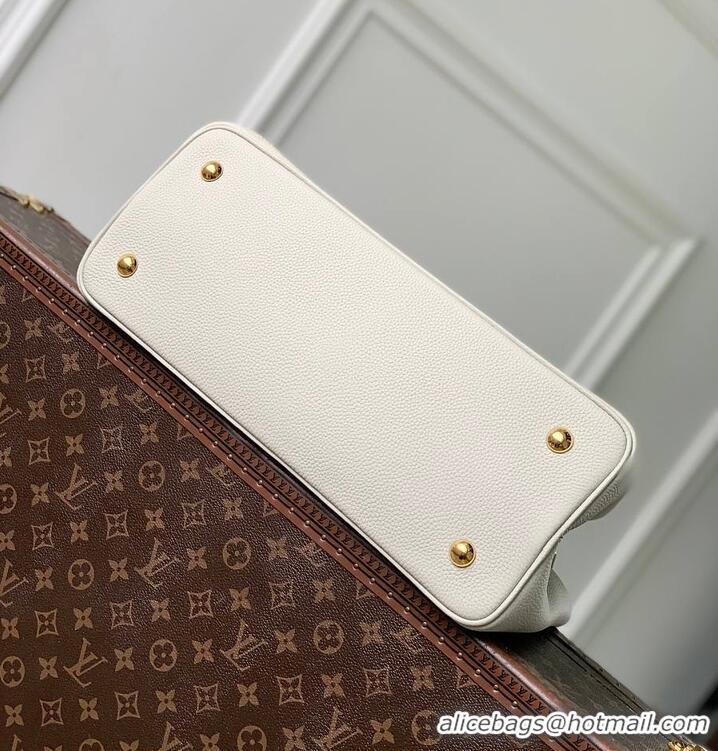 Famous Brand Louis Vuitton Capucines MM Taurillon Leather M26259 Light Grey
