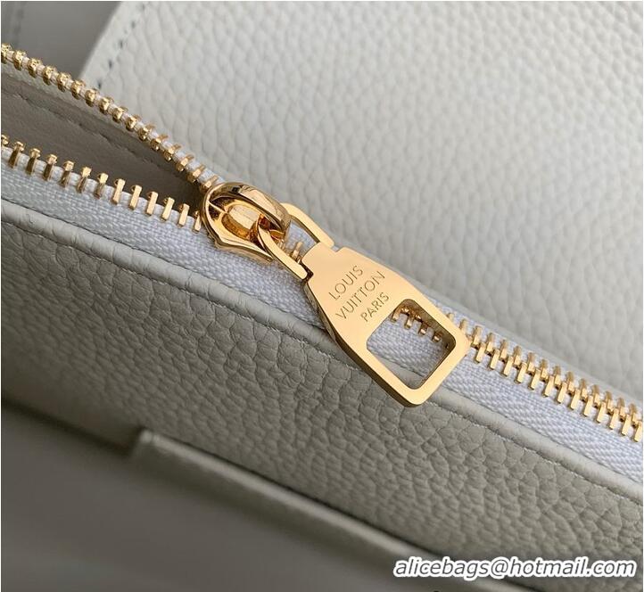 Famous Brand Louis Vuitton Capucines MM Taurillon Leather M26259 Light Grey