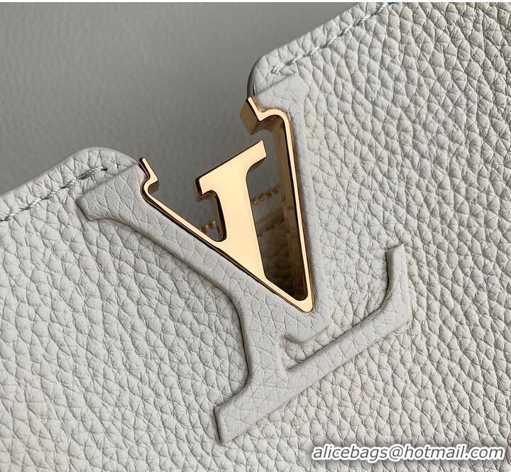Famous Brand Louis Vuitton Capucines MM Taurillon Leather M26259 Light Grey