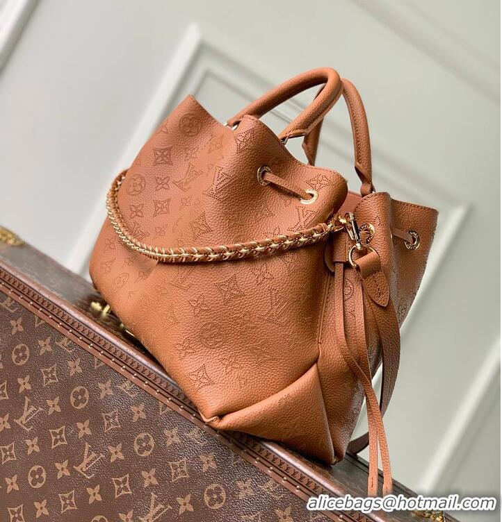 Well Crafted Louis Vuitton Bella Tote Bag in Mahina Perforated Calfskin M15116 Cognac 2026